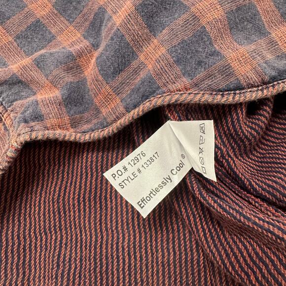Carbon2Cobalt Red Gray Mens M Relaxed Fit Textured Plaid Rugged Button Up Shirt‎ - Picture 5 of 9